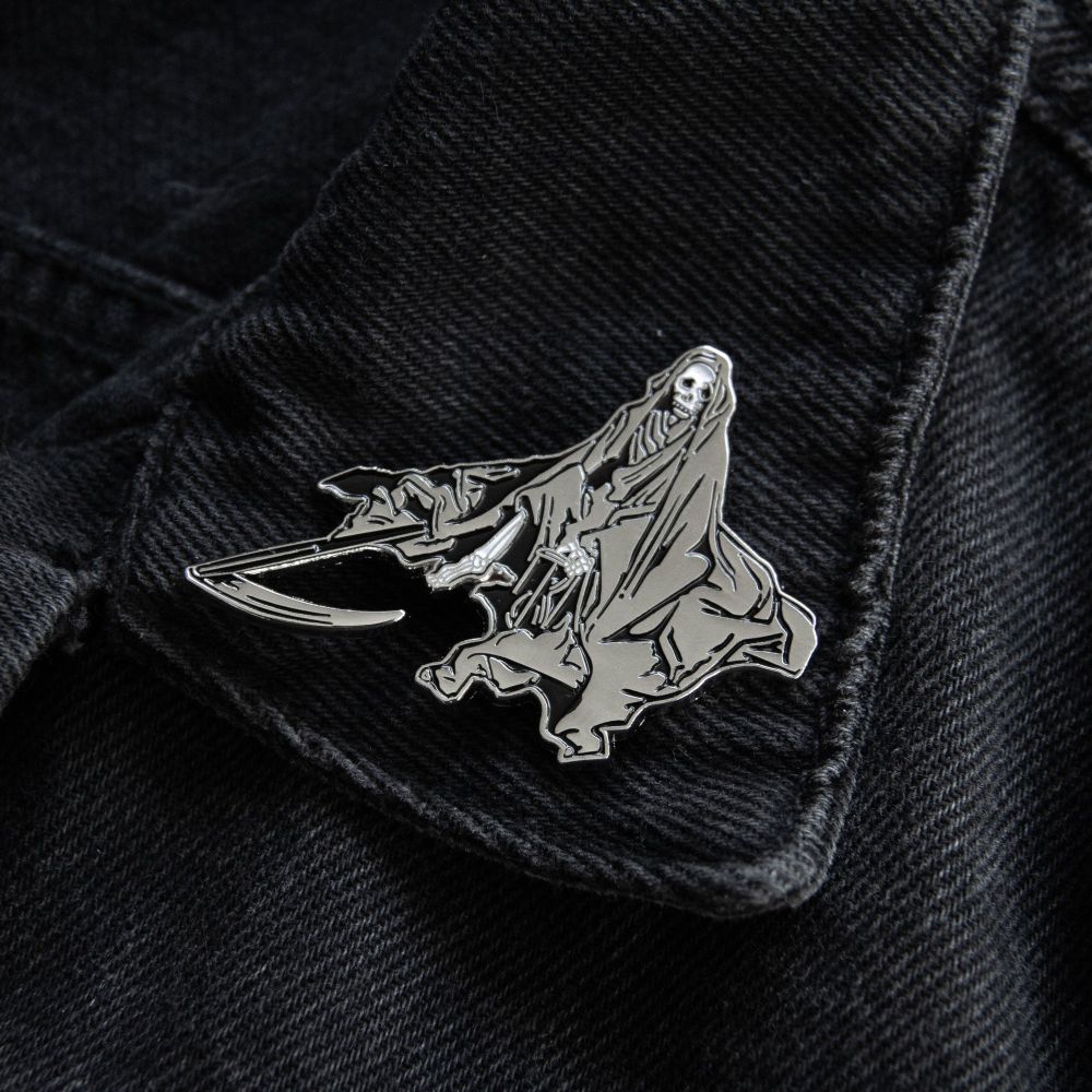 Ectogasm - Gustave Dore Death Grim Reaper Pin - Multicolours